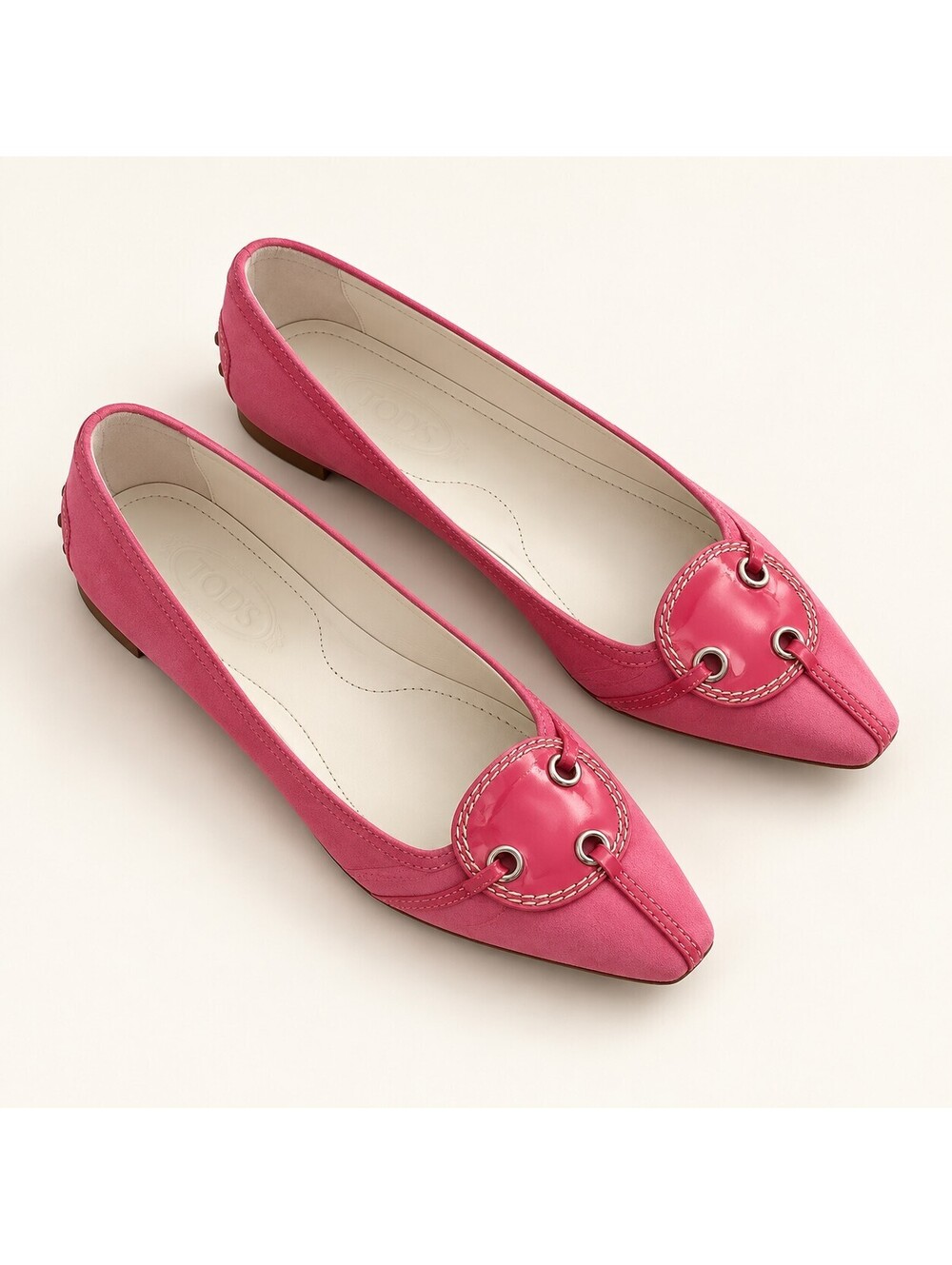 Tod’s Eve Pink Suede Pointed-Toe Flats Women’s 10B Bouganville New in box